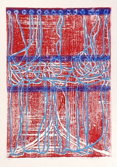 Artist: b'Buckley, Sue.' | Title: b'Window II.' | Date: 1970 | Technique: b'woodcut, printed in colour, from multiple blocks' | Copyright: b'This work appears on screen courtesy of Sue Buckley and her sister Jean Hanrahan' Artist: b'Buckley, Sue.' | Title: b'Window II.' | Date: 1970 | Technique: b'woodcut, printed in colour, from multiple blocks' | Copyright: b'This work appears on screen courtesy of Sue Buckley and her sister Jean Hanrahan'