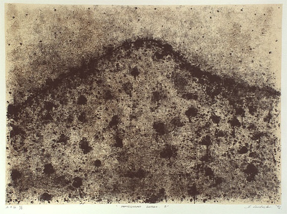Artist: b'Lankester, Jo.' | Title: b'Homestead gorge I' | Date: 1996, July | Technique: b'lithograph, printed in black ink, from one stone; cream tint' Artist: b'Lankester, Jo.' | Title: b'Homestead gorge I' | Date: 1996, July | Technique: b'lithograph, printed in black ink, from one stone; cream tint'