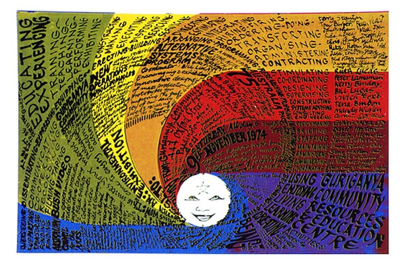 Artist: b'UNKNOWN' | Title: b'Educating Experience - Guriganya Community Resources Centre' | Technique: b'screenprint, printed in colour, from multiple stencils' Artist: b'UNKNOWN' | Title: b'Educating Experience - Guriganya Community Resources Centre' | Technique: b'screenprint, printed in colour, from multiple stencils'