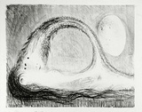Artist: b'BOYD, Arthur' | Title: b'St Francis lying down in the wilderness.' | Date: (1965) | Technique: b'lithograph, printed in black ink, from one plate' | Copyright: b'Reproduced with permission of Bundanon Trust'