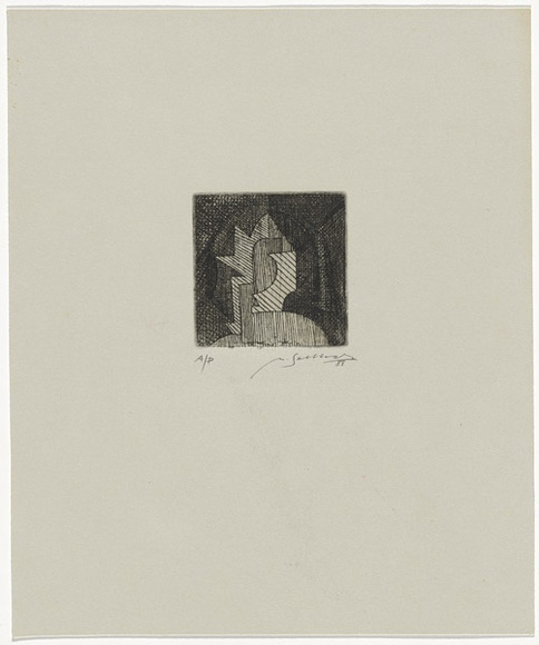 Artist: b'SELLBACH, Udo' | Title: b'not titled' | Date: 1988 | Technique: b'etching, printed in black ink, from one copper plate' Artist: b'SELLBACH, Udo' | Title: b'not titled' | Date: 1988 | Technique: b'etching, printed in black ink, from one copper plate'