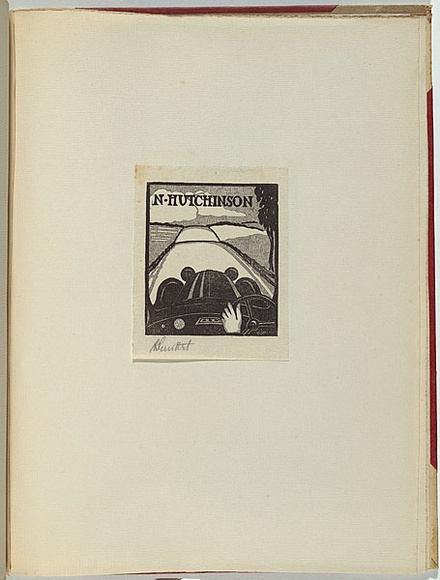 Artist: b'PERROTTET, George' | Title: b'Bookplate: N Hutchinson.' | Date: 1932 | Technique: b'linocut, printed in colour, from two blocks' Artist: b'PERROTTET, George' | Title: b'Bookplate: N Hutchinson.' | Date: 1932 | Technique: b'linocut, printed in colour, from two blocks'