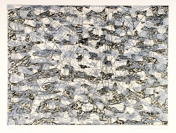 Artist: b'LOANE, John' | Title: b'Waters' | Date: 1977 | Technique: b'etching and relief, printed in colour, from one plate' | Copyright: b'This work appears on the screen courtesy of the artist' Artist: b'LOANE, John' | Title: b'Waters' | Date: 1977 | Technique: b'etching and relief, printed in colour, from one plate' | Copyright: b'This work appears on the screen courtesy of the artist'