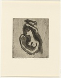 Artist: HANRAHAN, Barbara | Title: Woman and bird | Date: 1960 | Technique: etching and aquatint, printed in black ink, from one plate