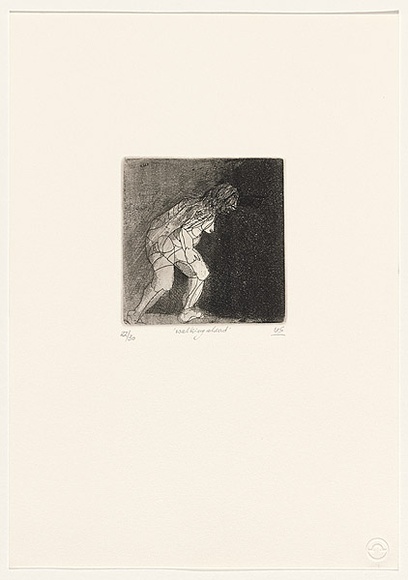 Artist: b'SELLBACH, Udo' | Title: b'Walking forward.' | Date: 1992 | Technique: b'etching, aquatint printed in black ink, from one copper plate' Artist: b'SELLBACH, Udo' | Title: b'Walking forward.' | Date: 1992 | Technique: b'etching, aquatint printed in black ink, from one copper plate'