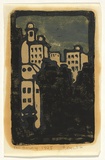 Artist: Crombie, Peggy. | Title: T and G Building. | Date: 1925 | Technique: linocut, printed in colour, from multiple blocks