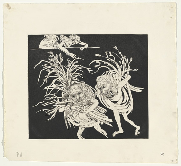 Artist: b'BOYD, Arthur' | Title: b'Old men enter carrying faggots to smoke out the women.' | Date: (1970) | Technique: b'etching and aquatint, printed in black ink, from one plate' | Copyright: b'Reproduced with permission of Bundanon Trust' Artist: b'BOYD, Arthur' | Title: b'Old men enter carrying faggots to smoke out the women.' | Date: (1970) | Technique: b'etching and aquatint, printed in black ink, from one plate' | Copyright: b'Reproduced with permission of Bundanon Trust'