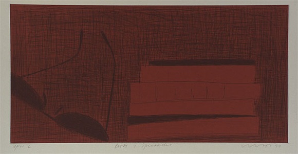 Artist: Lincoln, Kevin. | Title: Books and spectacles | Date: 1994 | Technique: etching and drypoint, printed in black ink, from one plate