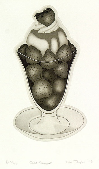 Artist: b'Taylor, Helen.' | Title: b'Cold comfort' | Date: 1978 | Technique: b'etching and aquatint, printed in black ink, from one plate' | Copyright: b'This work appears on screen courtesy of the artist and copyright holder' Artist: b'Taylor, Helen.' | Title: b'Cold comfort' | Date: 1978 | Technique: b'etching and aquatint, printed in black ink, from one plate' | Copyright: b'This work appears on screen courtesy of the artist and copyright holder'
