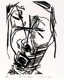 Artist: Burgess, Jeff. | Title: Female head [1]. | Date: 1981 | Technique: linocut, printed in black ink, from one block