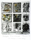 Artist: b'Shearer, Mitzi.' | Title: b'See through a window darkly' | Date: 1979 | Technique: b'etching and aquatint, printed in black ink, from one plate, hand-coloured'