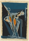 Artist: Grey-Smith, Guy | Title: Figures | Date: 1960 | Technique: screenprint, printed in colour, from multiple stencils