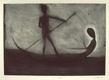 Artist: Palethorpe, Jan | Title: Boat...... (relationship) | Date: 1993 | Technique: etching and drypoint, printed in black ink, from one plate