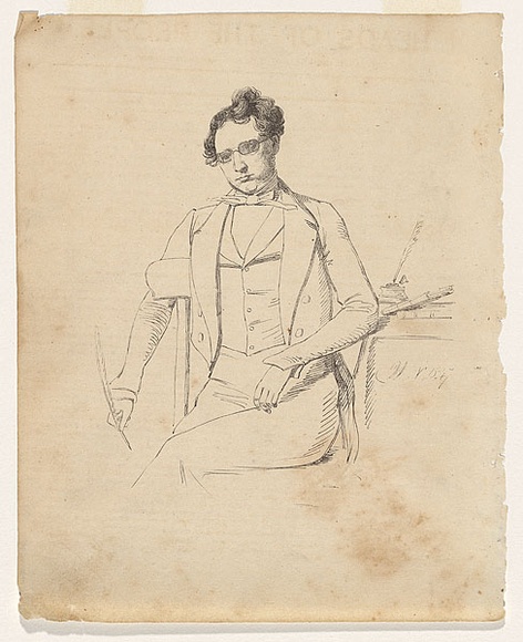 Artist: b'Nicholas, William.' | Title: b'The poet (Samuel Prout Hill).' | Date: 1847 | Technique: b'pen-lithograph, printed in black ink, from one zinc plate'