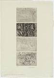 Artist: WALKER, Murray | Title: Four views of the same wooded hill. | Date: 1963 | Technique: etching and aquatint, printed in black ink, from four plates
