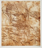 Artist: PARR, Mike | Title: Alphabet/Haemorrhage. | Date: 1992-93 | Technique: etching, printed in red ochre ink, from one plate