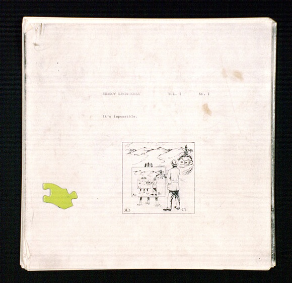 Artist: b'Sheridan, Noel.' | Title: bShadow sandwiches: it's impossible. [Adelaide], (s.n.), 1978 | Date: (1978) | Technique: b'photocopy, collage and coloured inks'