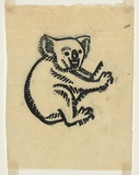Artist: Black, Dorrit. | Title: [Koala bear. Design for the artist's book plate.]. | Date: c.1935 | Technique: linocut, printed in black ink, from one block