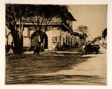 Artist: Menpes, Mortimer. | Title: (A Spanish street scene) | Technique: etching and drypoint, printed in black ink, from one plate