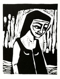 Artist: b'LAWTON, Tina' | Title: b'Number 5' | Date: 1962 | Technique: b'linocut, printed in black ink, from one block'