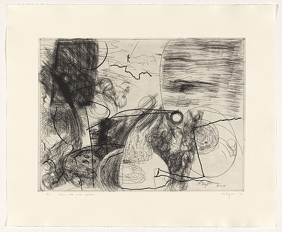 Artist: b'Taylor, Michael.' | Title: b'Still life with seafood' | Date: 2006 | Technique: b'etching, printed in black ink, from one zinc plate' | Copyright: b'\xc2\xa9 Michael Taylor' Artist: b'Taylor, Michael.' | Title: b'Still life with seafood' | Date: 2006 | Technique: b'etching, printed in black ink, from one zinc plate' | Copyright: b'\xc2\xa9 Michael Taylor'