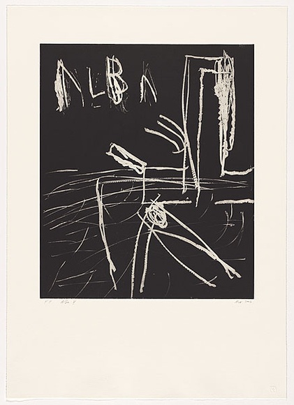 Artist: b'Tomescu, Aida.' | Title: b'Alba V' | Date: 2002 | Technique: b'aquatint, printed in black ink, from one copper plate' | Copyright: b'\xc2\xa9 Aida Tomescu. Licensed by VISCOPY, Australia.' Artist: b'Tomescu, Aida.' | Title: b'Alba V' | Date: 2002 | Technique: b'aquatint, printed in black ink, from one copper plate' | Copyright: b'\xc2\xa9 Aida Tomescu. Licensed by VISCOPY, Australia.'