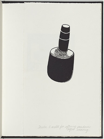 Artist: b'White, Robin.' | Title: b'Not titled (a mallet for softening pandanus ).' | Date: 1985 | Technique: b'woodcut, printed in black ink, from one block' Artist: b'White, Robin.' | Title: b'Not titled (a mallet for softening pandanus ).' | Date: 1985 | Technique: b'woodcut, printed in black ink, from one block'