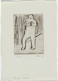 Artist: b'MADDOCK, Bea' | Title: b'Street idiot' | Date: 1966 | Technique: b'drypoint, printed in black ink, from one copper plate'