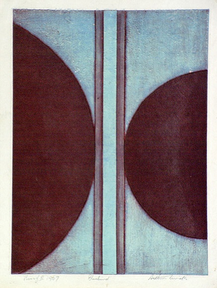 Artist: b'WICKS, Arthur' | Title: b'Bluebird' | Date: 1967 | Technique: b'etching and aquatint, printed in colour, from one plate' Artist: b'WICKS, Arthur' | Title: b'Bluebird' | Date: 1967 | Technique: b'etching and aquatint, printed in colour, from one plate'