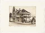 Artist: b'PLATT, Austin' | Title: b'Corner Norfolk St, Paddington' | Date: 1977 | Technique: b'etching, printed in black ink, from one plate'