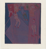 Artist: WALKER, Murray | Title: Pictures at an exhibition. | Date: 1968 | Technique: linocut, printed in colour, from multiple blocks