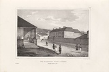 Artist: Sainson, Louis de. | Title: Vue de Georges's street a Sydney (Nouvelle Galles du Sud.).  View of George Street, Sydney. | Date: 1833 | Technique: lithograph, printed in black ink, from one stone