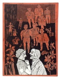 Artist: HANRAHAN, Barbara | Title: The engagement | Date: 1979 | Technique: relief-etching, printed in colour with plate-tone, from two plates