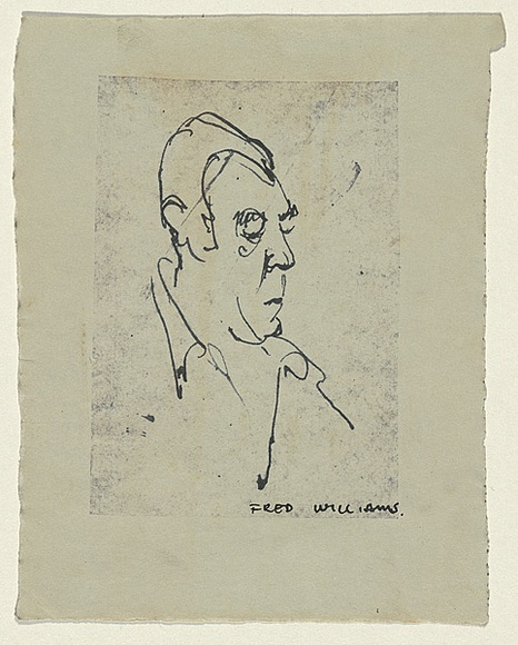 Artist: b'WILLIAMS, Fred' | Title: b'Portrait of Dwyer' | Date: c.1950 | Technique: b'dyeline' | Copyright: b'\xc2\xa9 Fred Williams Estate'