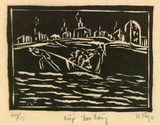 Artist: b'Nguyen, Tuyet Bach.' | Title: b'Kiep doa Day (Cay thay trau) [Human life and power]' | Date: 1990 | Technique: b'linocut, printed in black ink, from one block'