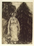 Artist: Bragge, Anita. | Title: Hood Street, Melbourne 1975 | Date: 1999, July | Technique: etching, open-bite and aquatint, printed in green ink, from one plate