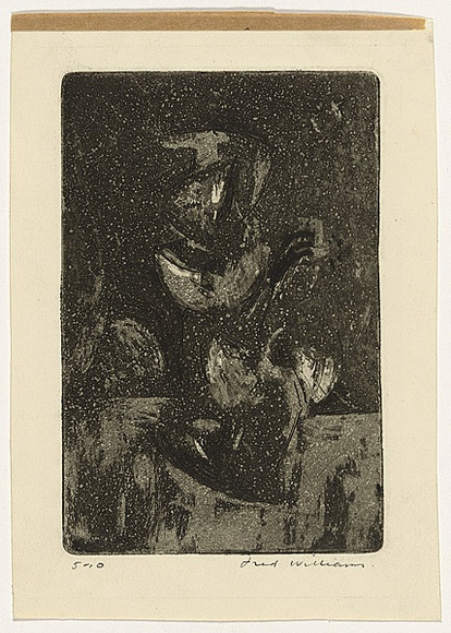 Artist: b'WILLIAMS, Fred' | Title: b'Porcelain flowerpiece. Number 2' | Date: 1961 | Technique: b'etching and aquatint, drypoint' | Copyright: b'\xc2\xa9 Fred Williams Estate' Artist: b'WILLIAMS, Fred' | Title: b'Porcelain flowerpiece. Number 2' | Date: 1961 | Technique: b'etching and aquatint, drypoint' | Copyright: b'\xc2\xa9 Fred Williams Estate'