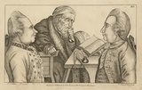 Artist: Collier, John. | Title: And fashion here hath play'd her wildest pranks, In dressing Plato, Solander, and Banks. | Date: 1773 | Technique: engraving, printed in black ink, from one copper plate
