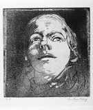 Artist: Armstrong, Ian. | Title: Head. | Date: c.1960 | Technique: etching and aquatint, printed in black ink, from one plate