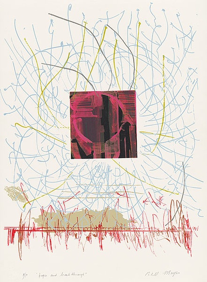 Artist: b'MEYER, Bill' | Title: b'Fugue amd breakthrough' | Date: 1981 | Technique: b'screenprint, printed in seven colours, from five screens' | Copyright: b'\xc2\xa9 Bill Meyer' Artist: b'MEYER, Bill' | Title: b'Fugue amd breakthrough' | Date: 1981 | Technique: b'screenprint, printed in seven colours, from five screens' | Copyright: b'\xc2\xa9 Bill Meyer'