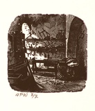 Artist: Stockfeld, R.H. | Title: not titled [interior of wood work shed] | Date: c.1935 | Technique: engraving, printed in black ink, from one copper plate