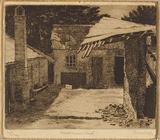 Artist: URE SMITH, Sydney | Title: Deserted courtyard, Hartley | Date: 1920 | Technique: etching, printed in brown ink with plate-tone, from one plate