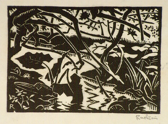 Artist: b'Hawkins, Weaver.' | Title: b'(Plant forms?)' | Date: 1934 | Technique: b'linocut, printed in black ink, from one block' | Copyright: b'The Estate of H.F Weaver Hawkins' Artist: b'Hawkins, Weaver.' | Title: b'(Plant forms?)' | Date: 1934 | Technique: b'linocut, printed in black ink, from one block' | Copyright: b'The Estate of H.F Weaver Hawkins'
