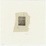 Artist: Palethorpe, Jan | Title: not titled [four figures in front of bridge] | Date: 1989 | Technique: etching, printed in black ink, from one plate