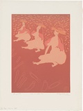 Artist: WALKER, Murray | Title: Stella and safety pins. | Date: 1974 | Technique: linocut, printed in colour, from multiple blocks