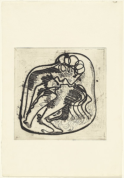 Artist: b'BOYD, Arthur' | Title: b'Lovers in a cartouche.' | Date: 1968-69 | Technique: b'etching and drypoint, printed in black ink, from one plate' | Copyright: b'Reproduced with permission of Bundanon Trust' Artist: b'BOYD, Arthur' | Title: b'Lovers in a cartouche.' | Date: 1968-69 | Technique: b'etching and drypoint, printed in black ink, from one plate' | Copyright: b'Reproduced with permission of Bundanon Trust'