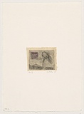 Artist: Palethorpe, Jan | Title: not titled (figure/tree in landscape) | Date: 1989 | Technique: etching, printed in black ink with plate-tone, from one plate