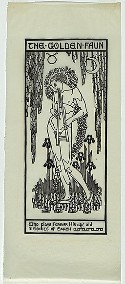Artist: b'Waller, Christian.' | Title: b'The Golden Faun' | Date: 1932 | Technique: b'linocut, printed in black ink, from one block' Artist: b'Waller, Christian.' | Title: b'The Golden Faun' | Date: 1932 | Technique: b'linocut, printed in black ink, from one block'