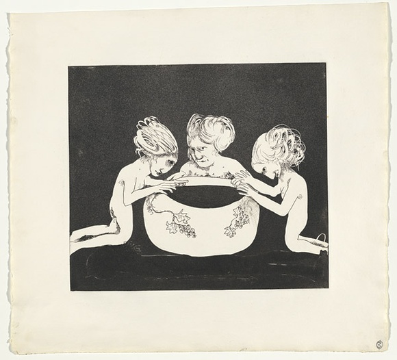 Artist: b'BOYD, Arthur' | Title: bThe women's vow. | Date: (1970) | Technique: b'etching and aquatint, printed in black ink, from one plate' | Copyright: b'Reproduced with permission of Bundanon Trust' Artist: b'BOYD, Arthur' | Title: bThe women's vow. | Date: (1970) | Technique: b'etching and aquatint, printed in black ink, from one plate' | Copyright: b'Reproduced with permission of Bundanon Trust'