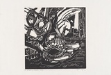 Artist: MEYER, Bill | Title: Floating mouth | Date: 1969 | Technique: linocut, printed in black ink, from reduction block process | Copyright: © Bill Meyer